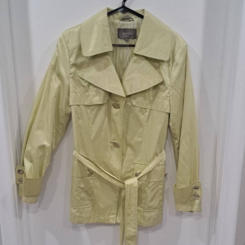 Xterior Stylish Rain Coat in Light Yellow Green Colour